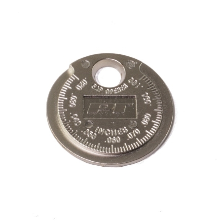 The gap gauge against a white background. Inches side.