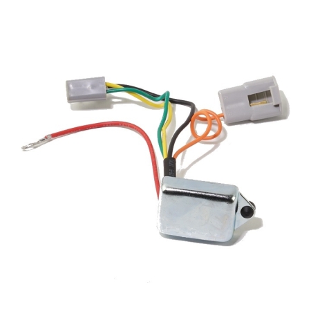 Top of regulator with wires and connectors