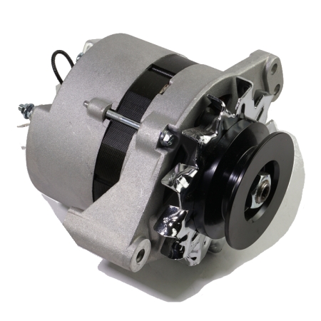 Magneton 12V 55A alternator featuring a silver housing and black pulley.
